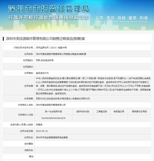 深圳市美佳源超市管理銷售過期食品 檳榔 案